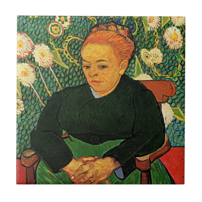 La Berceuse (Augustine Roulin) von Vincent van Gog Fliese (Vorderseite)