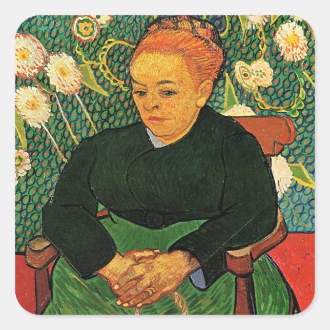 La Berceuse (Augustine Roulin) von Vincent van Gog Quadratischer Aufkleber (Vorderseite)