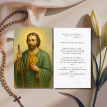 La Bible Catholique St. Jude Carte de prière de gu