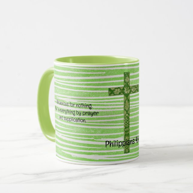 La Bible contre la foi Coupe Mug en vert (Devant gauche)