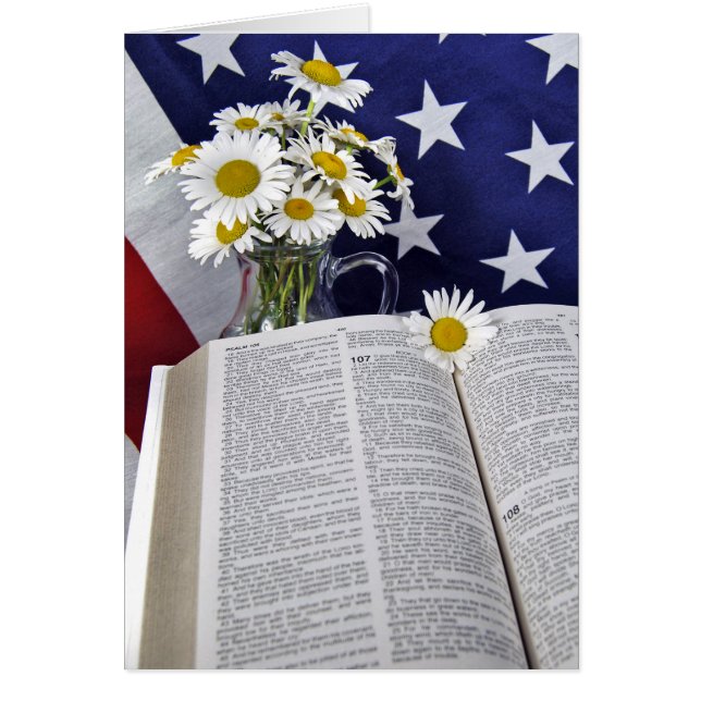 La Bible et la marguerite sur le drapeau américain (Devant)