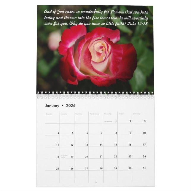 La bible rose exprime le calendrier en vers 2016 (Jan 2026)