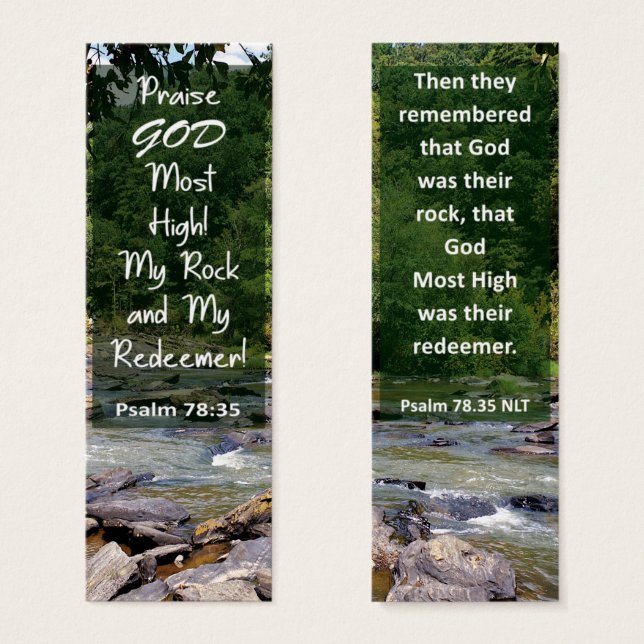 La Bible Verse Mon Rocher Mon Rédempteur Mini Sign (Devant & derrière)