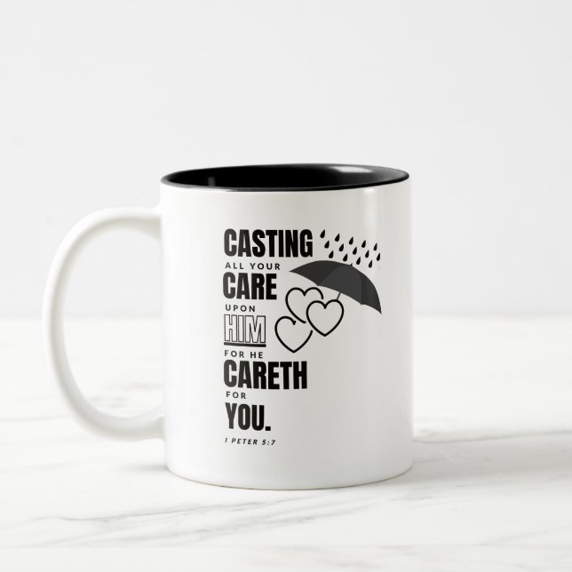 La Bible Verse Mug - I Pierre 5:7 KJV (Gauche)