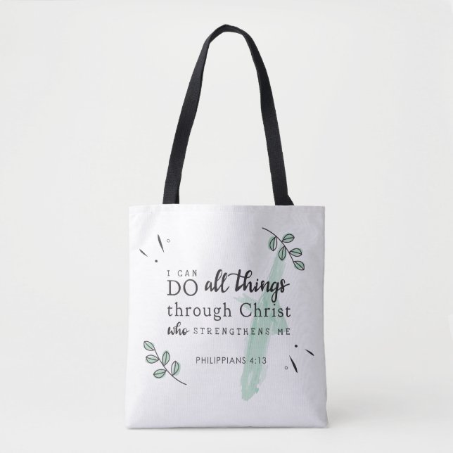 La Bible Verse Philippiens 4:13 Sac fourre-tout (Devant)