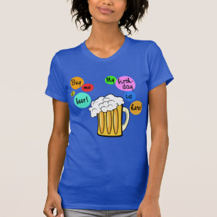 La bière colorée bouillonne T-shirt d'anniversai