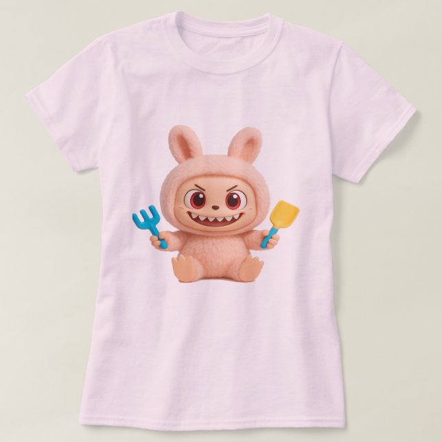 La Bobo – Cute Mischievous Bunny Character T-Shirt (Design devant)