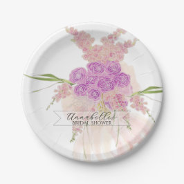 La Boca Rosa Sheer Blush-Bogen-Blumenstrauß-Papier Pappteller