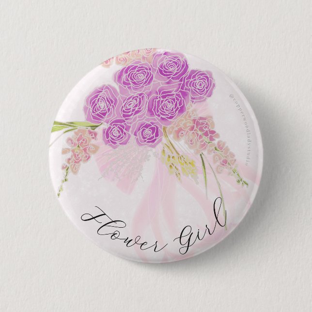 La Boca Vendretti Rosa Blumenmädchen-Bouquet  Button (Vorderseite)