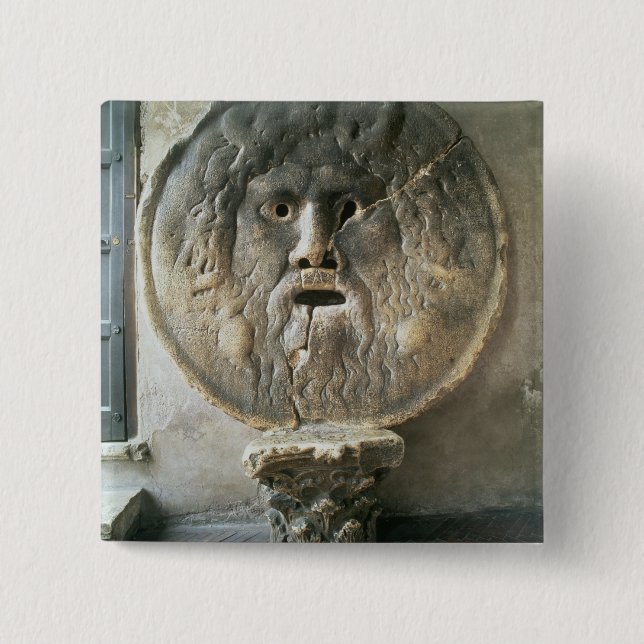 La Bocca di Verita (der Mund der Wahrheit) (Foto) Button (Vorderseite)