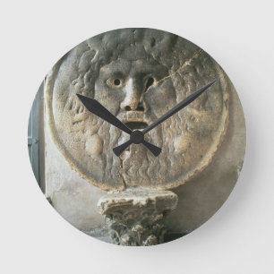 La Bocca di Verita (der Mund der Wahrheit) (Foto) Runde Wanduhr