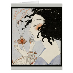LA BOHEME, LADY MIT PARFÜMFLASCHE ART DECO SCHÖNHE