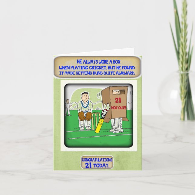 La boîte de cricket. 21ème carte d'anniversaire (Devant)