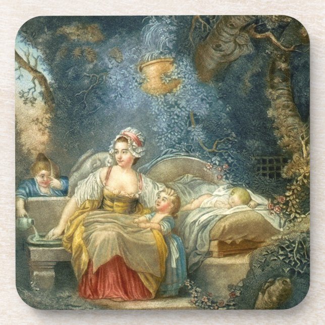 La Bonne Mere - J B Audebert - c1790 Getränkeuntersetzer (Vorderseite)