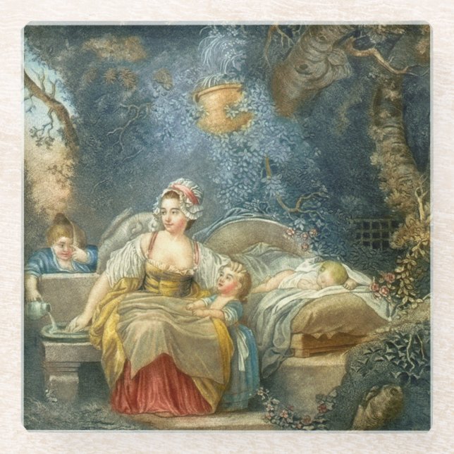 La Bonne Mere - J B Audebert - c1790 Glasuntersetzer (Vorderseite)