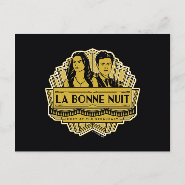 La Bonne Nuit - Treffen Sie sich bei der Speakeasy Postkarte (Vorderseite)