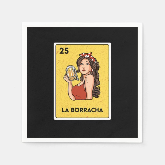 La Borracha Mexican Lottery Bingo Card Player Serviette (Vorderseite)