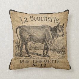 La Boucherie französische Kuh-Leinwand Vintag Kissen