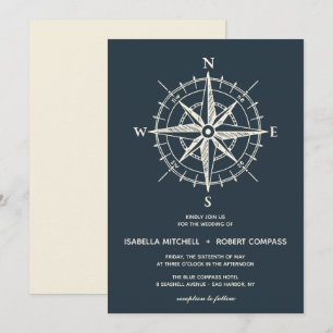 La boussole bleue   FAIRE-PART DE MARIAGE