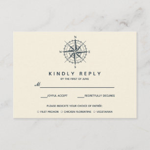 La boussole bleue   Mariage RSVP avec choix de rep