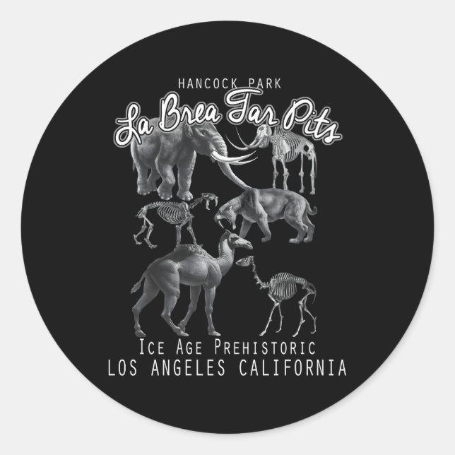 La Brea Tar Pits Los Angeles National Sehenswürdig Runder Aufkleber (Vorderseite)