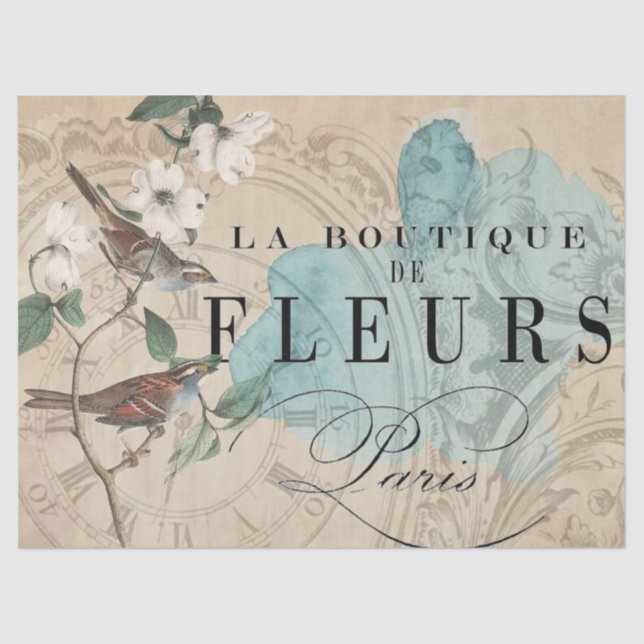 La-Butike-Vogel Decoupage Blatt Seidenpapier (Vorderseite)