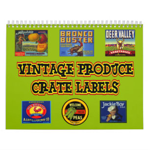 La caisse vintage de produit marque le calendrier