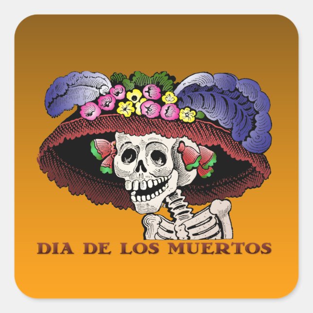 La Calavera Catrina [Aufkleber] Quadratischer Aufkleber (Vorderseite)