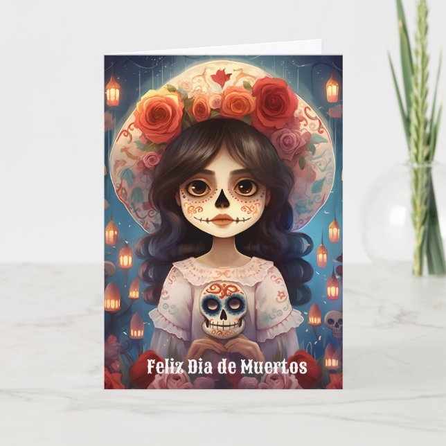 🌹 La Calavera Catrina: 🌹 Feiertagskarte (Vorderseite)