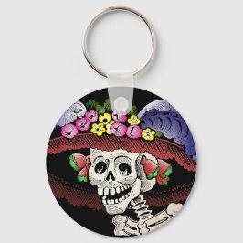 La Calavera Catrina in Farbe Schlüsselanhänger