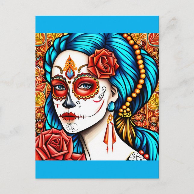 La Calavera Catrina Postkarte (Vorderseite)