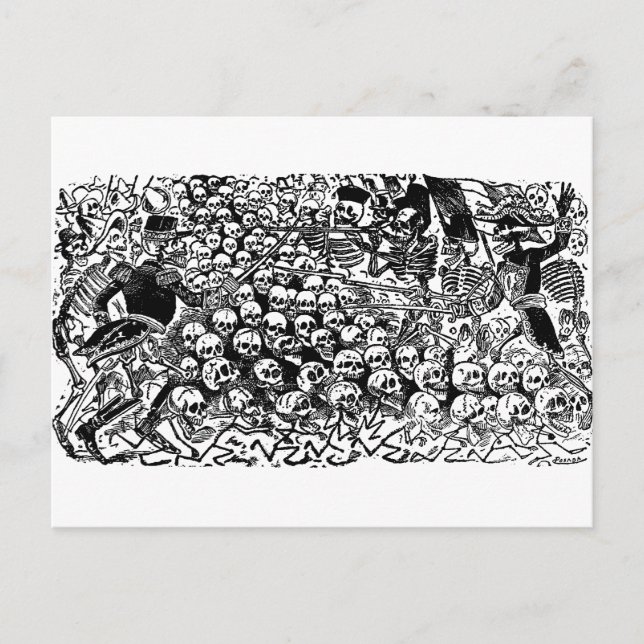 La Calavera Revuelta von José Guadalupe Posada Postkarte (Vorderseite)
