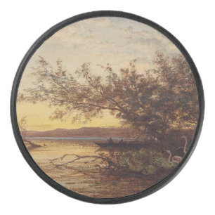 La Camargue, Coucher De Soleil - Félix Ziem Eishockey Puck
