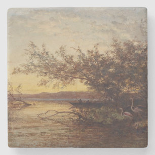 La Camargue, Coucher De Soleil - Félix Ziem Steinuntersetzer