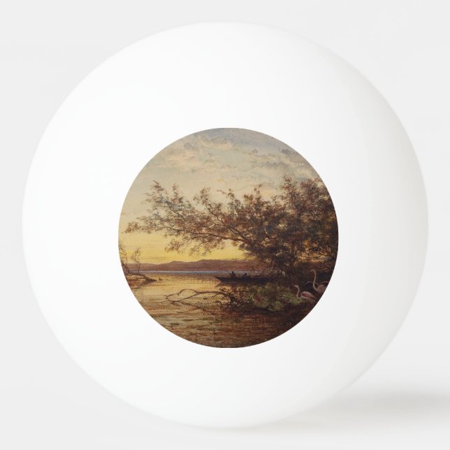 La Camargue, Coucher De Soleil - Félix Ziem Tischtennisball (Vorderseite)