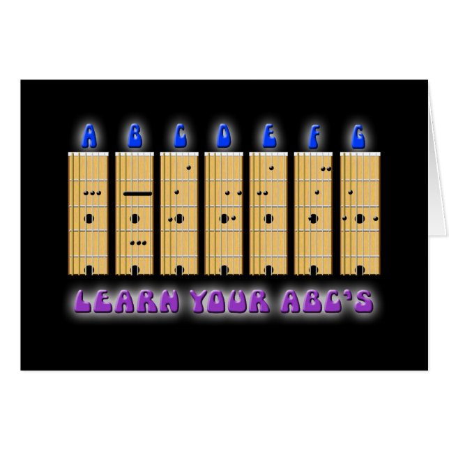 La carte d'ABC de guitare (Devant horizontal)