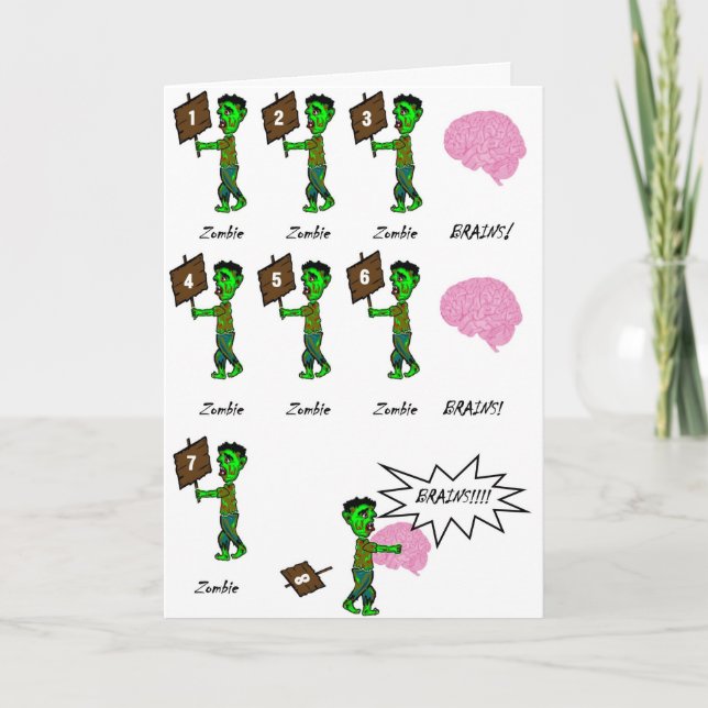 La carte d'anniversaire de zombi badine 1 (Devant)