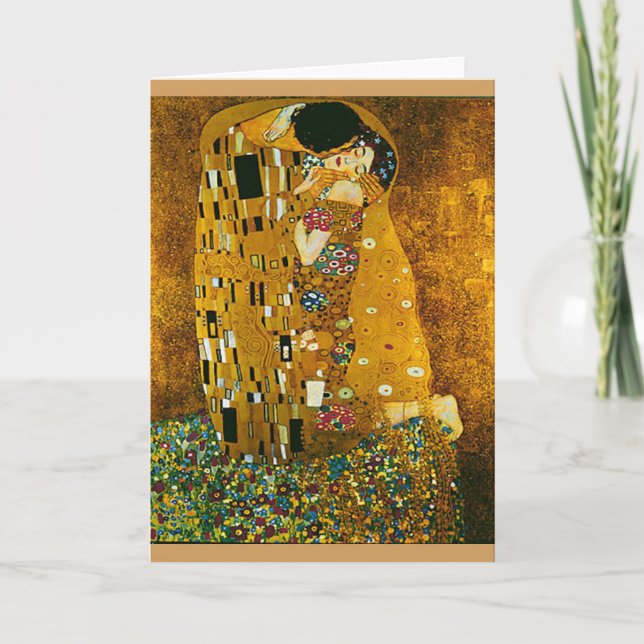 La carte d'art et l'enveloppe "The Kiss" de Gustav (Devant)