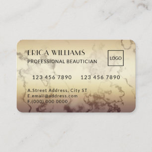 La carte de crédit ressemble à du marbre doré