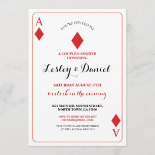 La carte de jeu de diamants couple l'invitation de