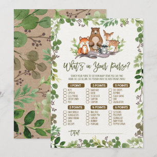 La carte de jeu Whats in Your Purse Woodland Baby 