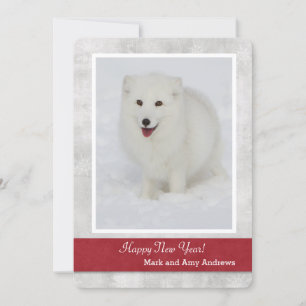 La carte de la bonne année de Fox arctique