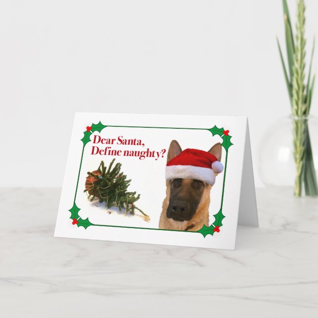 La carte de Noël du Berger Allemand vilain (Devant)