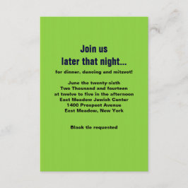 LA carte de partie COMPLÈTE TEXTER Bar Mitzvah