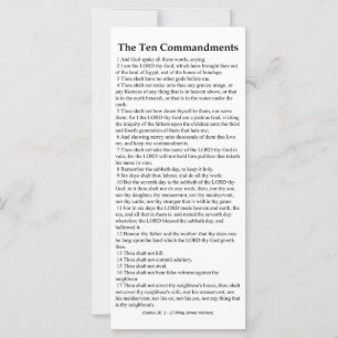 La carte de prière des dix commandements