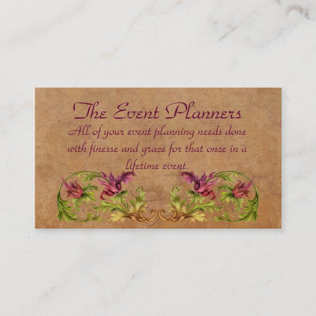 La carte de profil d'organisateurs (Devant)