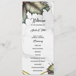 La carte de programme recto verso de The Winery