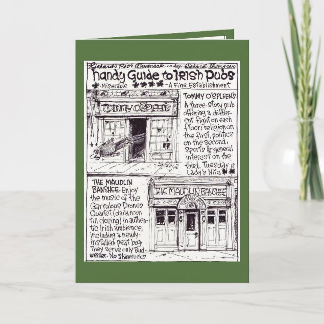 La carte de Pub (Devant)