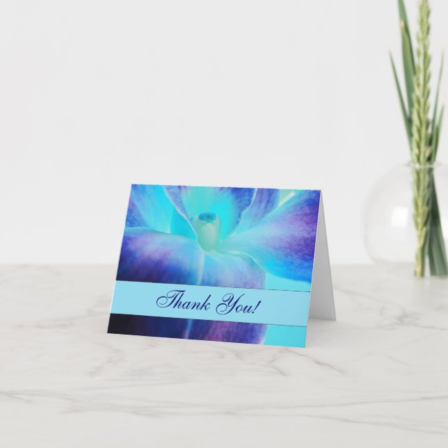La carte de remerciement Orchidée Bleue (Devant)