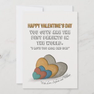 La carte de Saint Valentin dit pour maman et papa